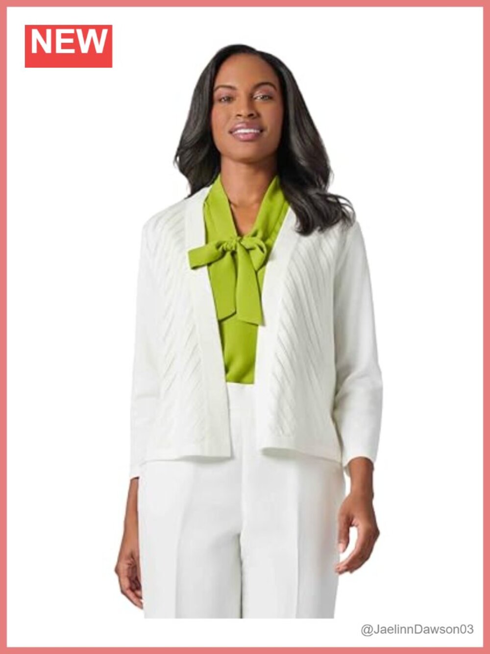 Diagonal Stitch Short Cardigan Polyester Pull On Spring Summer